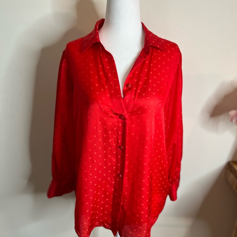 The Kooples Red Polkadot blouse.